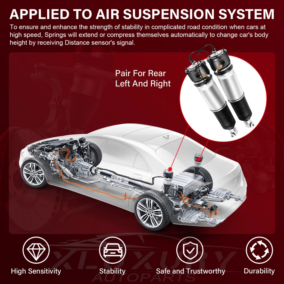 Par de apoios de suspensão a ar traseiros para BMW 7 Series 745i 750i 745Li 750Li 760Li EDC - Imagem 4 de 4