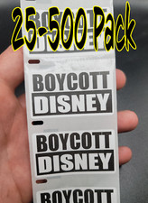 "BOYCOTT DISNEY" stickers 25-500Pack Gag decal labels hard hat protest stop 