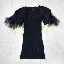 CHANEL 09P Cotton Nylon Knit Dress Dress 36 Black #PCI83Z used 2506SM