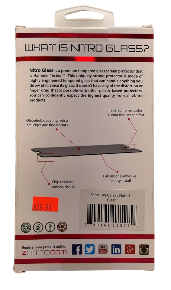 Protector Pantalla Cristal Nitro ZNitro para Samsung Galaxy Note 5 Foto 3 de 4