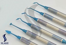 Dental Composite Filling Instrument Blue Titanium Coated Restorative Kit 6 Pcs