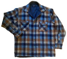 VTG Arrow Wool Flannel Shirt Plaid Button Up Large. Missing 2 Buttons Good Color