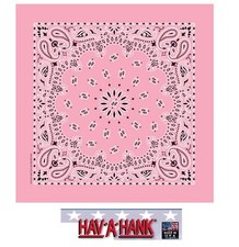 12-USA MADE Hav-A-Hank LIGHT PINK PREMIUM PAISLEY BANDANA Scarf Scarve Head Wrap