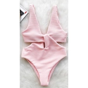 blush pink one piece swimsuit