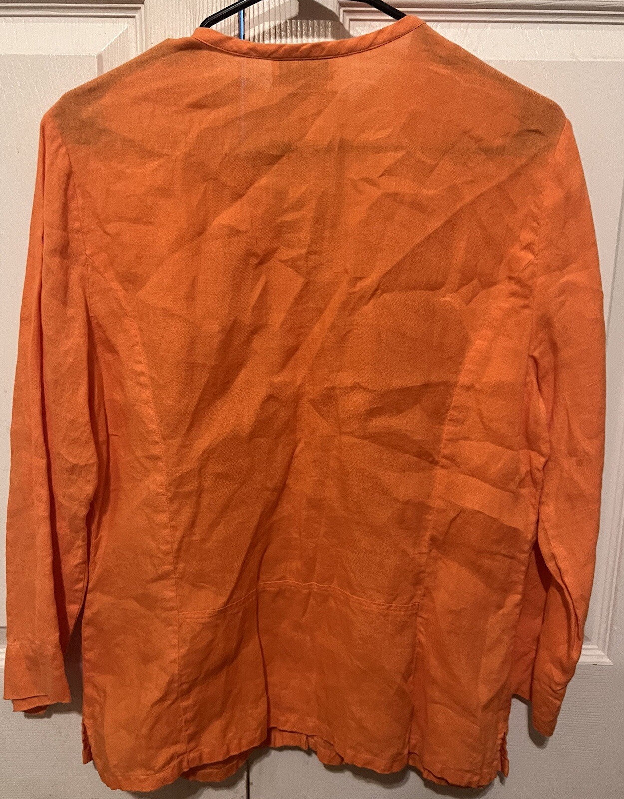 Talbots 100% Linen Button Down Blouse Quarter Sle… - image 4