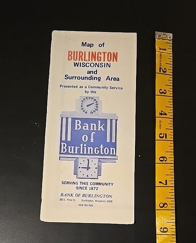 Burlington Wisconsin Vintage Map 1974 Racine County - Picture 1 of 12