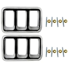 1970 Mustang Tail Lamp Light Lens Chrome Bezel Pair RH+LH Side w/Hardware
