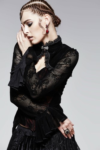 Punk Rave Noblessa Top Gothic Victorian Romantic Darkwave Y-562 NEW - Picture 9 of 12