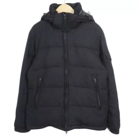 Freaks Store Jacket Down Hood Wool Navy Blue Mens