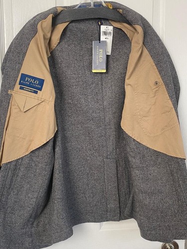 NWT POLO RALPH LAUREN Modern Wool-Blend Herringbone Sport Coat Blazer 46R - Picture 15 of 19