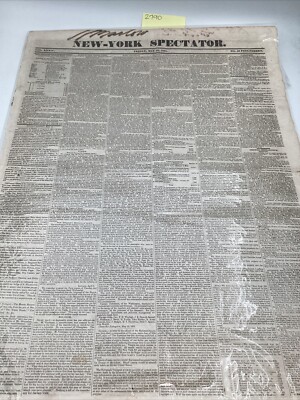 1831 New-York Spectator Cherokees Foreign Newspapers Shipping Intelligence 24x17