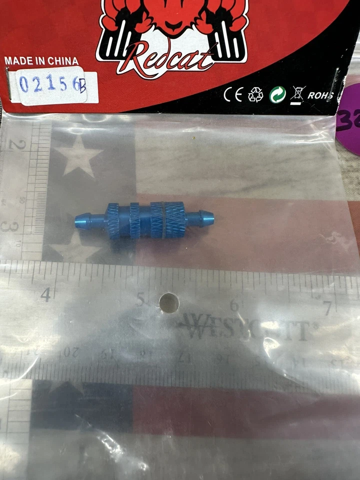 Redcat Racing 02156B Blue Aluminum Fuel Filter - Image 2 of 3