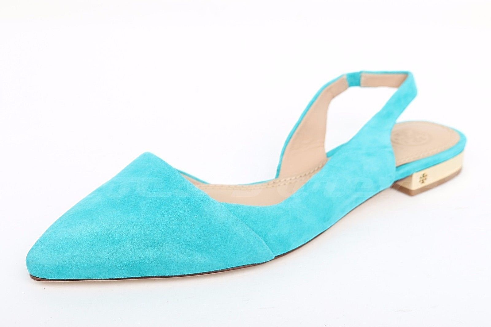 Donna Flats TORY BURCH Slingback Turquoise Suede Pointy Toe Flats Donna Sz. 7.5 M cd1a32 Donna Flats TORY BURCH Slingback Turquoise Suede Pointy Toe Flats Donna Sz. 7.5 M cd1a32