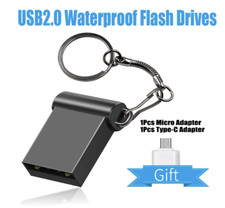 128GB 2.0 MINI USB Flash Drive Waterproof  Free Adapters