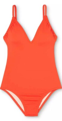 Kona Sol  ~ Women's Large (12/14) ~ Orange Solid /AGE19 ~ One Piece Swimsuit