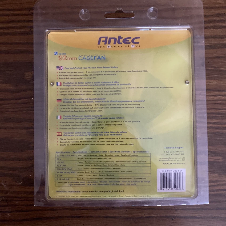 Antec Pro Series Ball Bearing 92mm PC Case Fan CaseFan NEW - Image 2 of 2