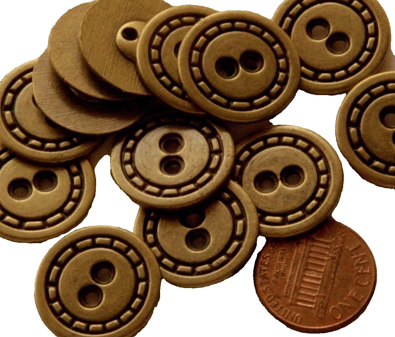 Costumes Metal 2-Hole Flat Button Sewing Buttons