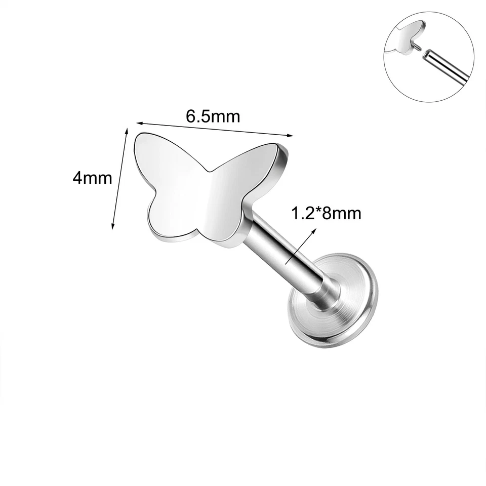 16 克不锈钢 Labret 唇钉 CZ Tragus 耳环 Medusa Monroe 穿孔 — 第 4/4 张图片