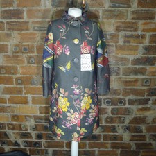 Herno & Pierre-louis Mascia Floral Wool Silk Lined Coat Coat Size 42 (uk 10) Nwt