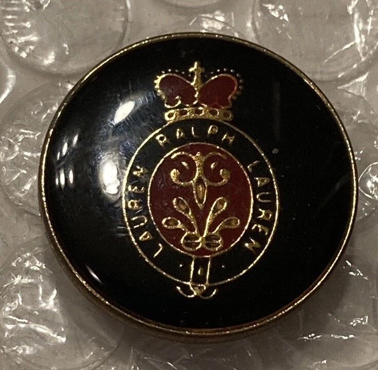 Lauren Ralph Lauren Blazer Button Set 12 Blue Red Gold Enamel Coat Of Arms “LRL” - Image 3 of 4