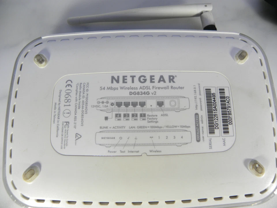 NETGEAR ADSL FIREWALL WIRELESS MODEM ROUTER DG834G v2 UK SELLER FREE P&P #BOX7 - Image 3 of 3