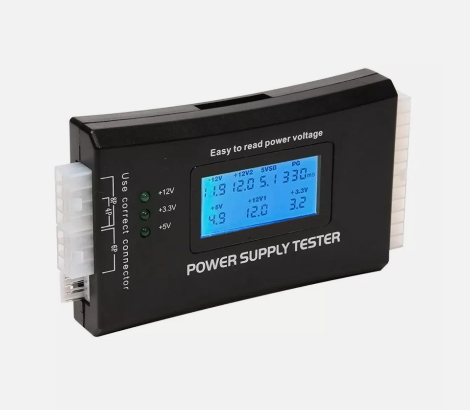 Probador de fuente de alimentación PC computadora LCD 20/24 pines 4 PSU ATX BTX ITX SATA digital */* Foto 2 de 4