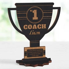 Personalised Wooden Trophy Keepsake, No.1 Teacher/ Coach