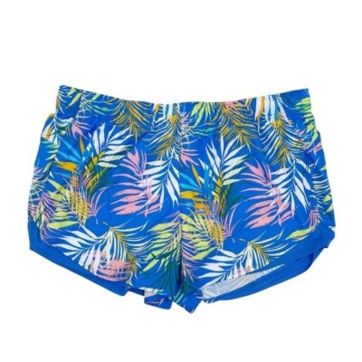 Athletic Works Core Running Shorts Brief Liner Blue Tropical Print Size  XXXL 22