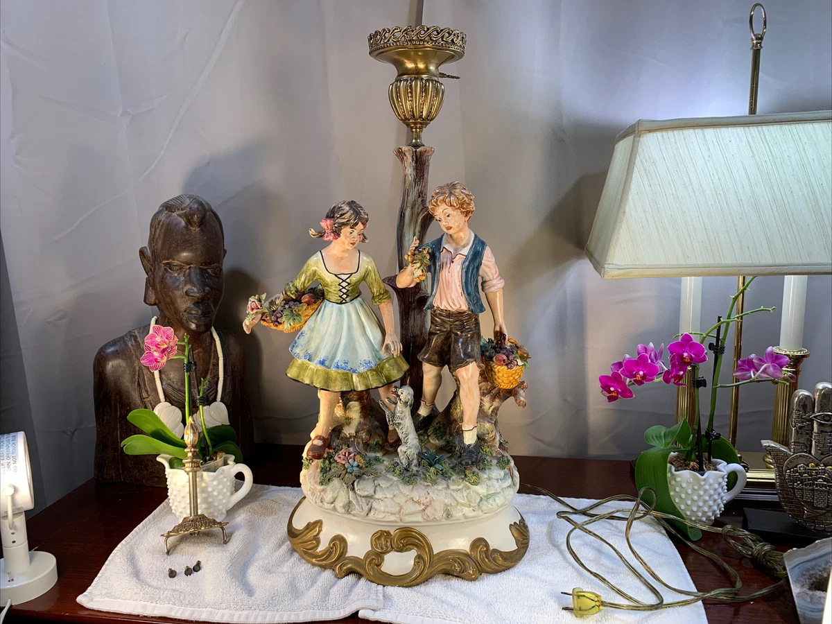 Vintage capodimonte figurine lamps deals