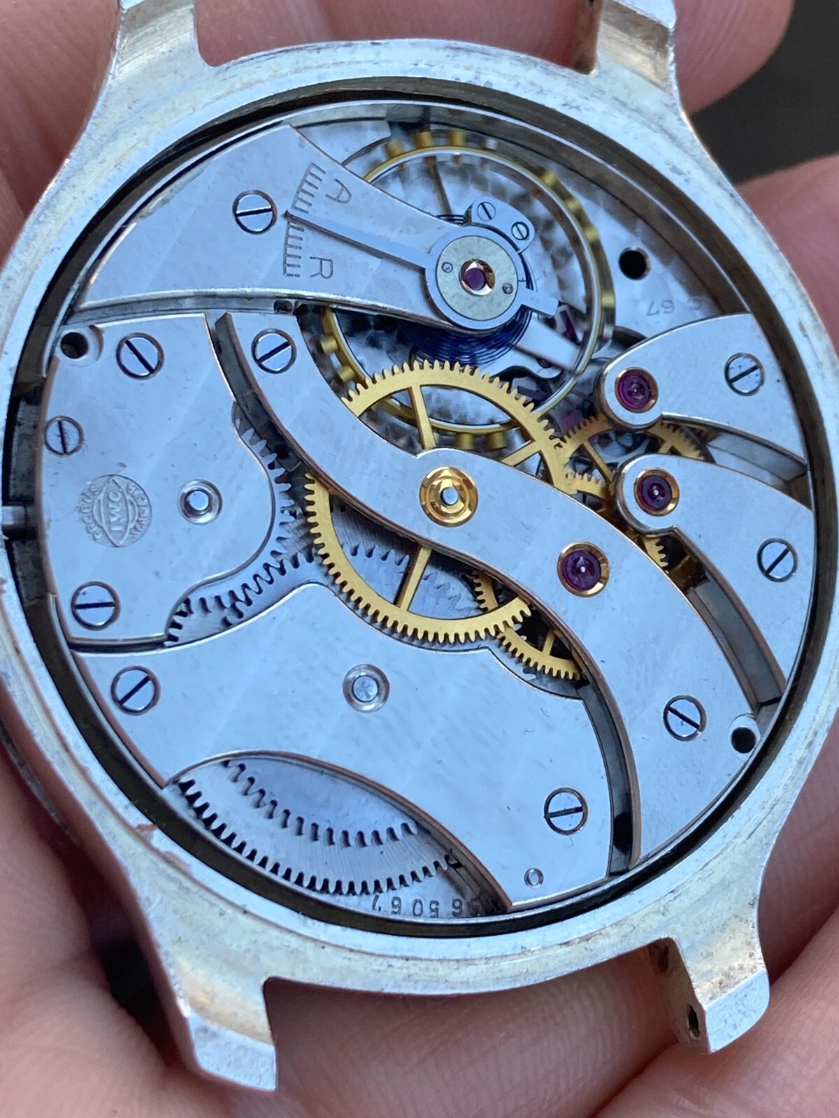 IWC Marriage watch cal 67 in solid silver original pocket watch case