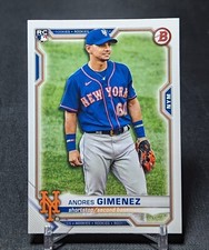 Andres Gimenez Rookie RC 2021 Bowman Baseball Card #8 New York Mets. rookie card picture