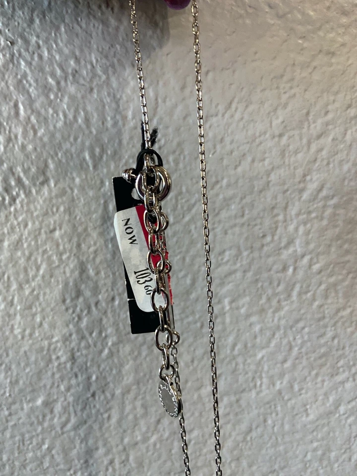 NEW Marc Jacobs Double Cabochon Pendant Necklace, Black & Pink 31" + 2" Extender - Image 2 of 4