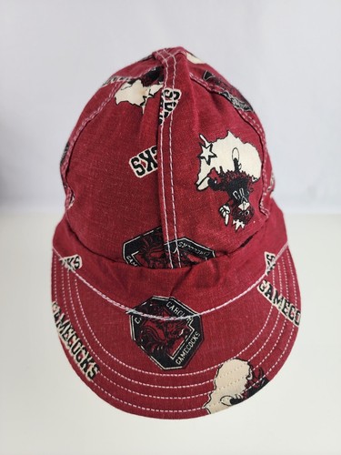 Vintage South Carolina Gamecocks Hat All Over Logo Pattern Size 7 1/8 Union Made - Picture 2 of 8