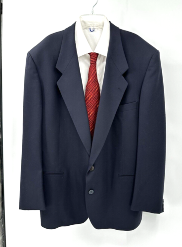 vintage 90s YSL YVES SAINT LAURENT jacket blazer sport coat wool navy blue 46R