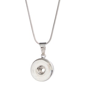 1-Silver-Snap-Button-Snake-Chain-Necklace-45cm-Fits-18mm-20mm-Buttons