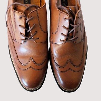 Bass Derby Style Round Full Wing Tip Toe Mens Size 10M Brown Leather Dress Shoes Bass Derby Style Round Full Wing Tip Toe Mens Size 10M Brown  main image 3