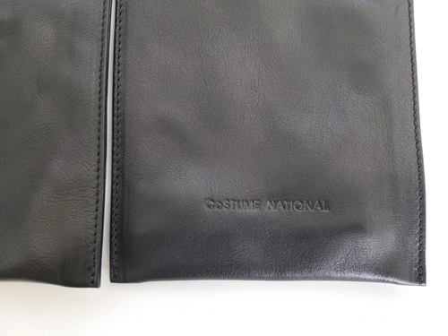 Costume National Italy Black Leather Flat Portfolio Style Handbag - Imagen 4 de 10