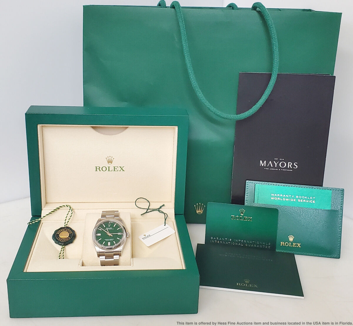 世界の Oyster Rolex Perpetual Watch Oystersteel Dial Green 126000 時計