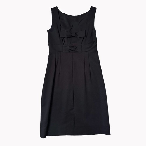 Kate Spade Joyann ärmelloses Kleid Schleife hinten offen schwarz Größe 8 - Bild 3 von 12