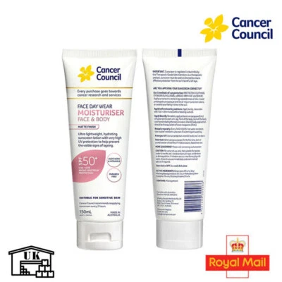 Cancer Council - Crema hidratante facial de día FPS50+ (acabado mate) 150 ml