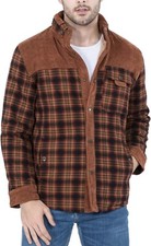Men  s Casual Outdoor Plaid Flannel Hooded Jacket/Large/Red coffee