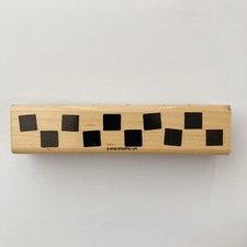 Stampin Up Checkered Border Wood Rubber Stamp