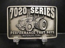 John Deere 7020 Tractor Performance Pewter Belt Buckle 2003 Waterloo Iowa 7820