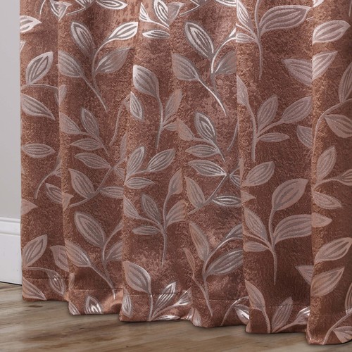 Leaves Washable Room Darkening 52" Back Tabs Blackout Curtains, Set of 2 - Picture 51 of 156