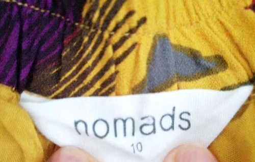 Nomads Womens Skirt Elastic Waist Pull On Midi A-Line Size 10 Yellow Floral - Picture 8 of 11