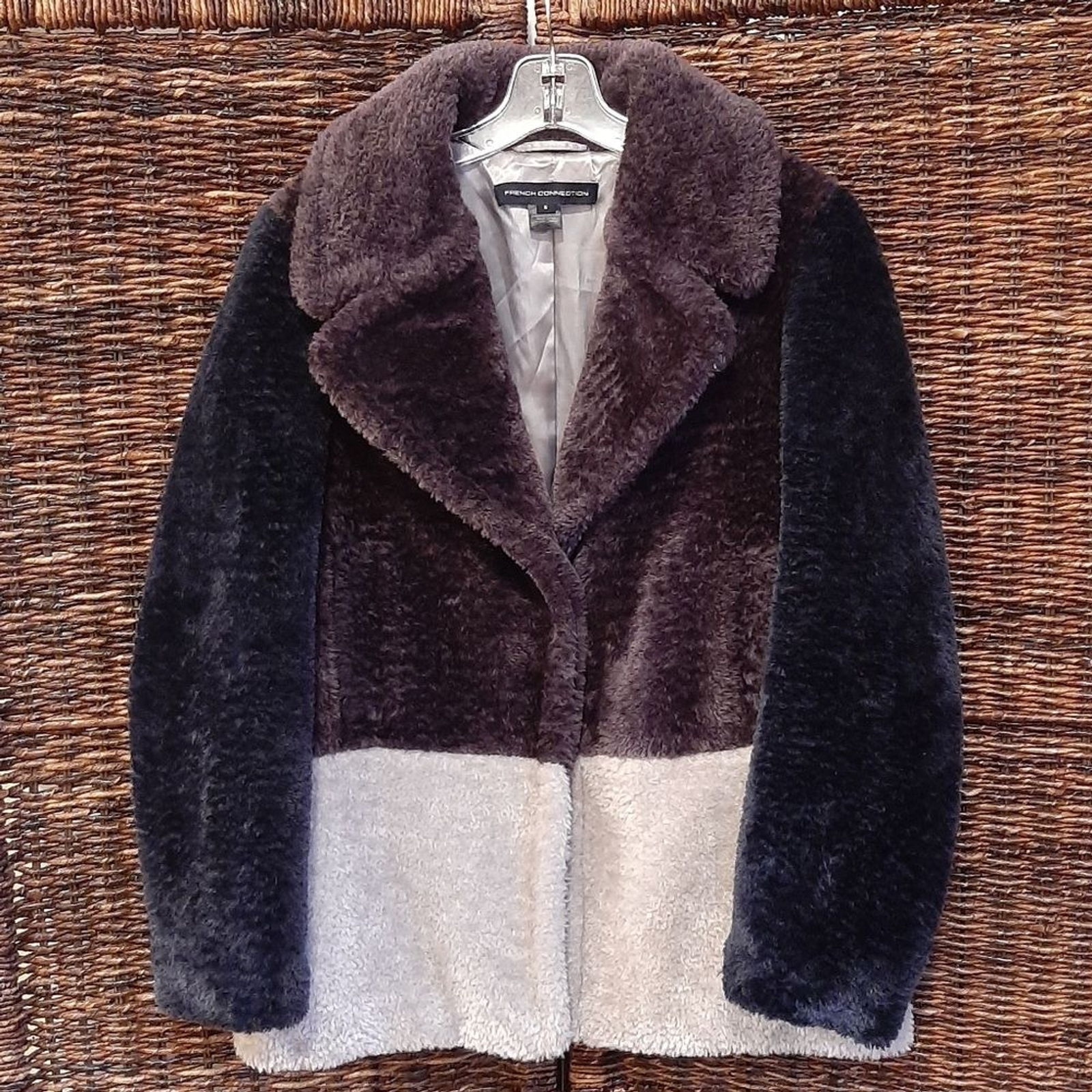 French Connection Coat Women's Small Faux Fur Col… - image 1