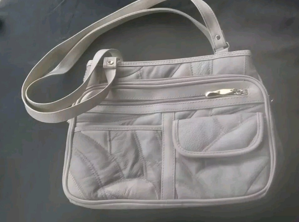 Beige Patchwork Over-the-shoulder Bag, Neutral Co… - image 1