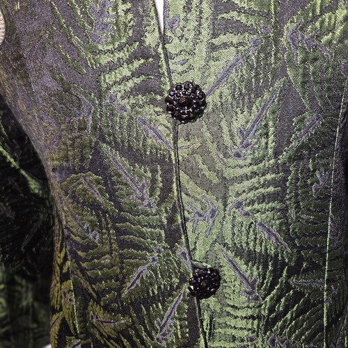 Kay Unger Blazer Jacket Rare Women's Size 14 Wool Green Palm Junglecore Vintage - Picture 9 of 13
