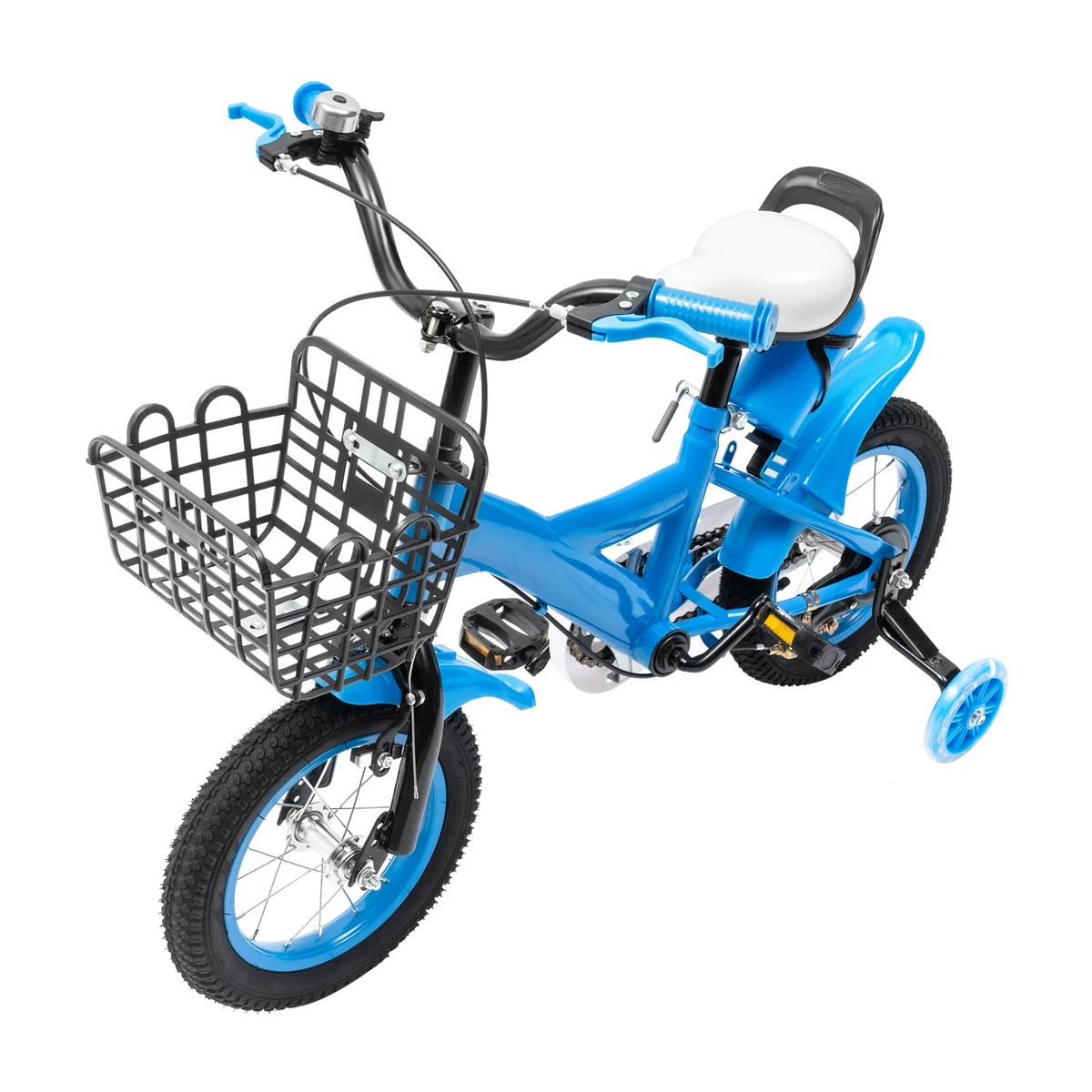 12 Inch Blue Children Bicycle with Training Wheels For 2 4 Years