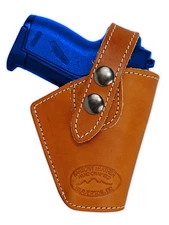 Barsony OWB Saddle Tan Leather Belt Clip Holster Colt Seecamp Mini 22 25 380 
